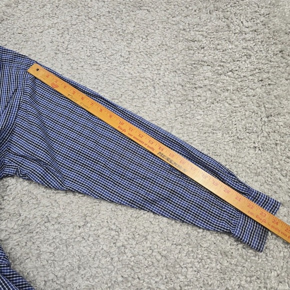 Ralph Lauren Shirt Mens Medium Blue Plaid Button Up Long Sleeve Pony Preppy READ - Picture 10 of 11